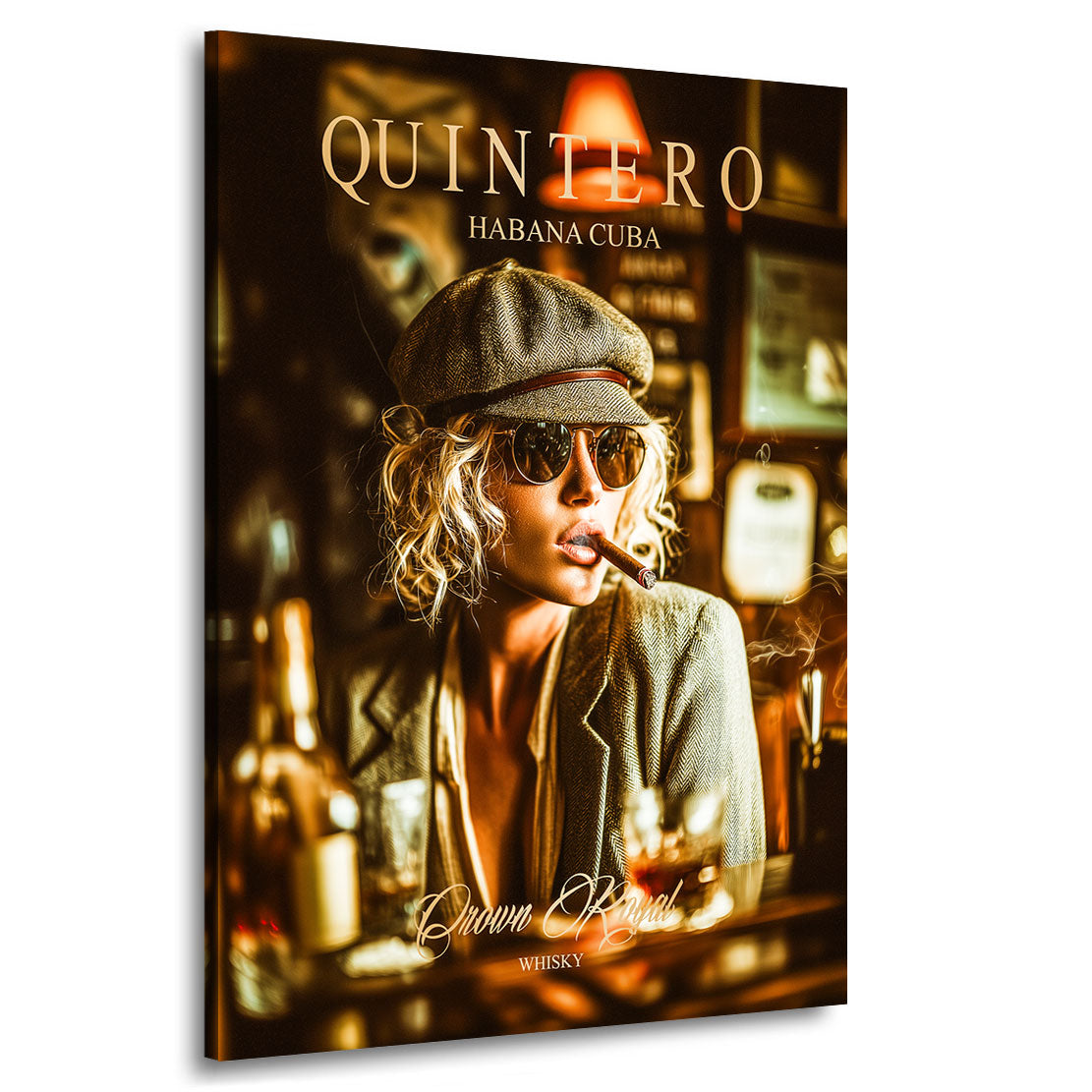 Cuban Cigar Lounge Elegance Woman Wandbild