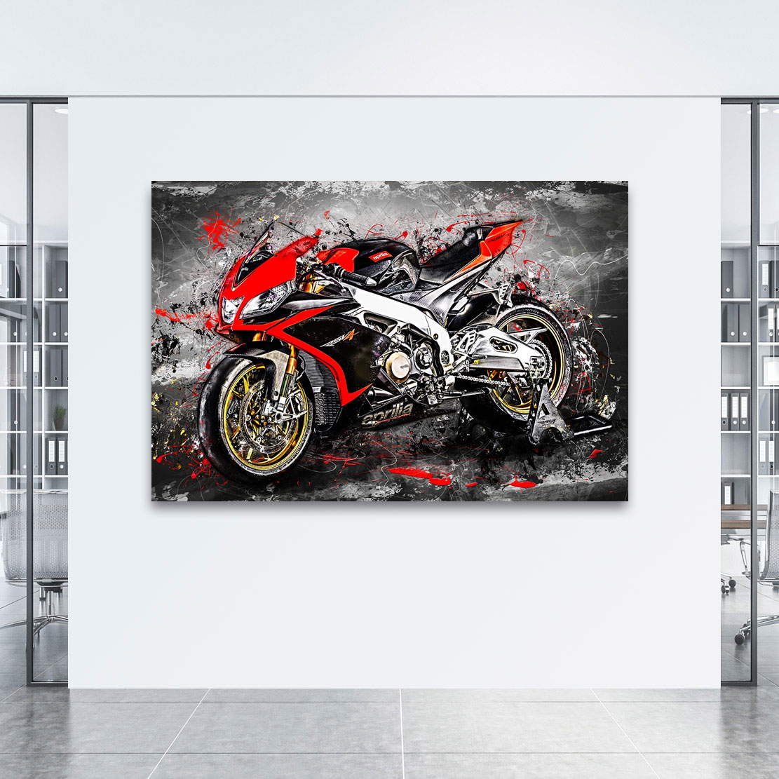 Wandbild Leinwandbild Aprilia RSV4 Abstrakt Style