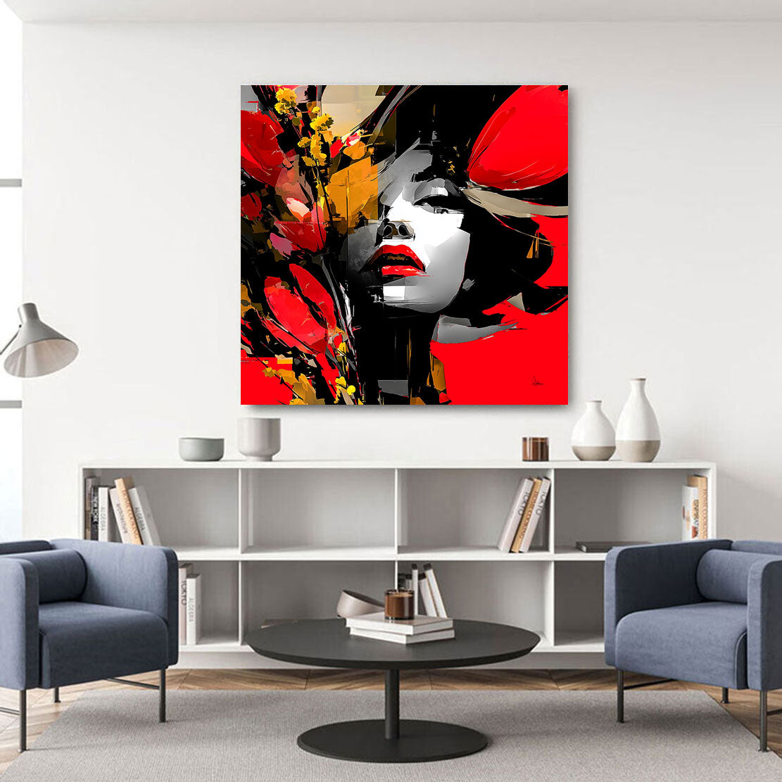 Red Desire Abstrakt Wandbild
