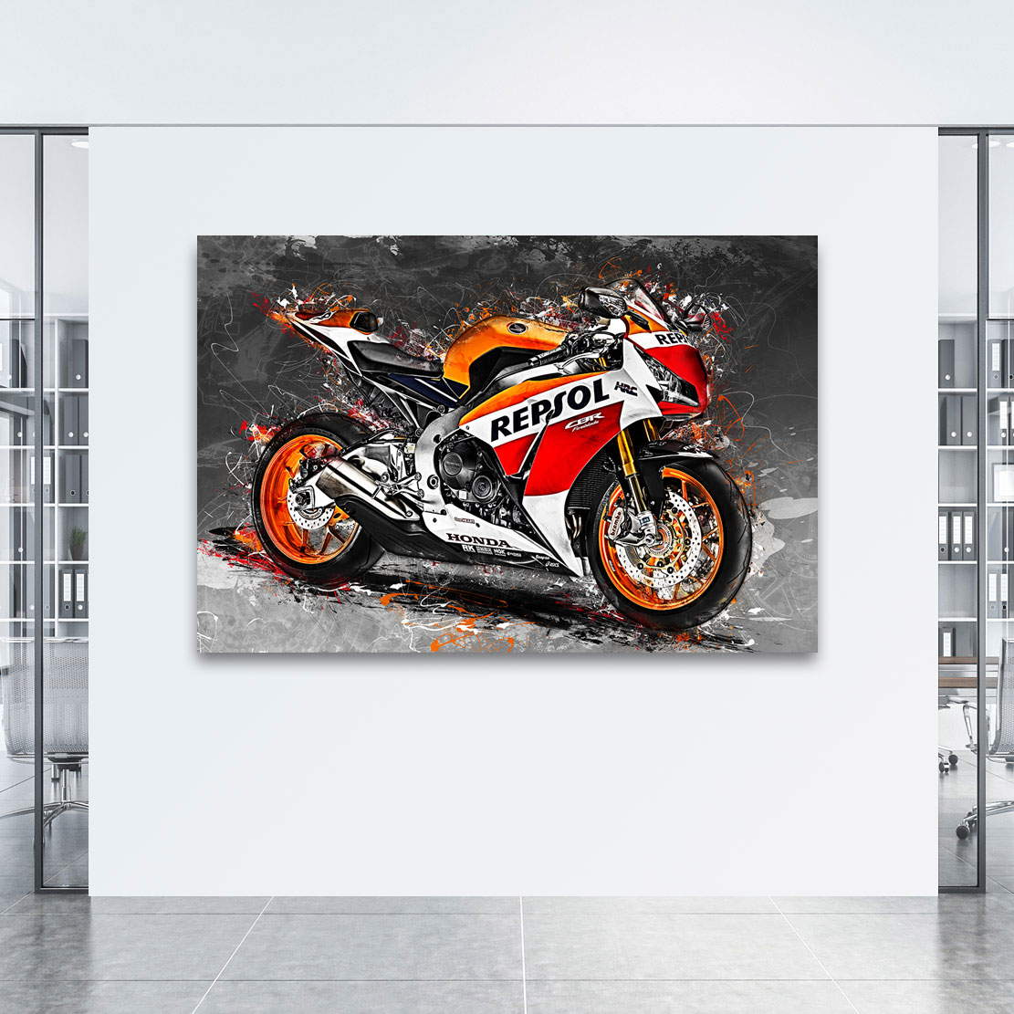 Wandbild Leinwandbild Honda CBR Fireblade Abstrakt Style