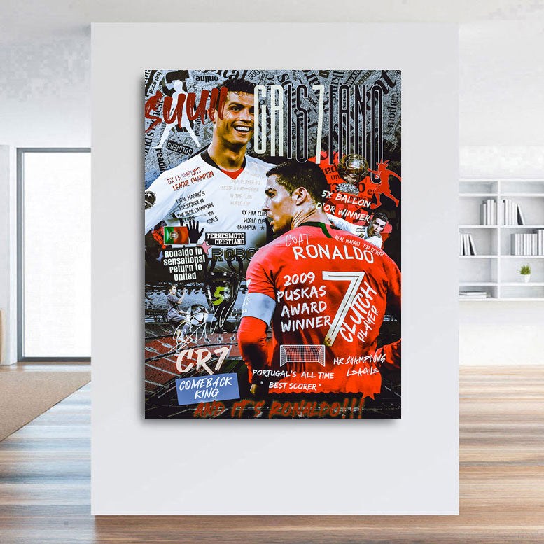 Fussball Wandbild Ronaldo Pop Art Style