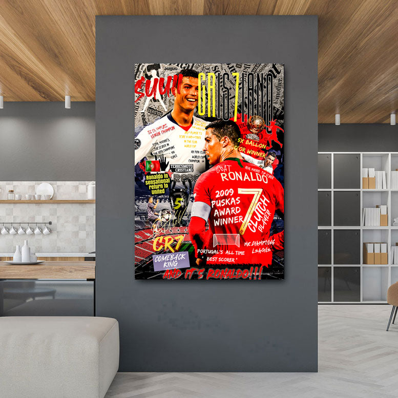 Fussball Wandbild Ronaldo Sport Pop Art