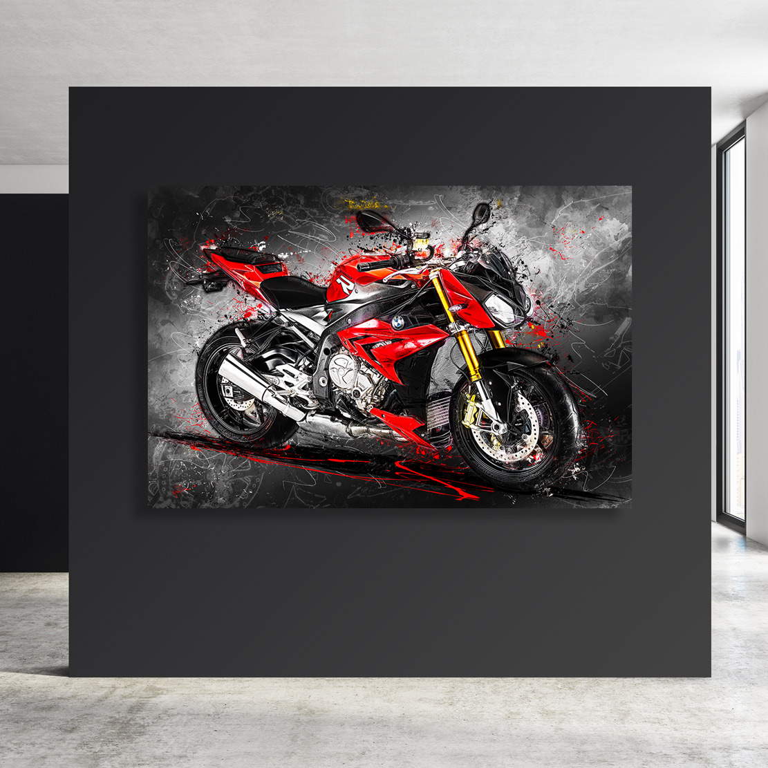 Wandbild Leinwandbild BMW S1000R Abstrakt Style Motorradbild