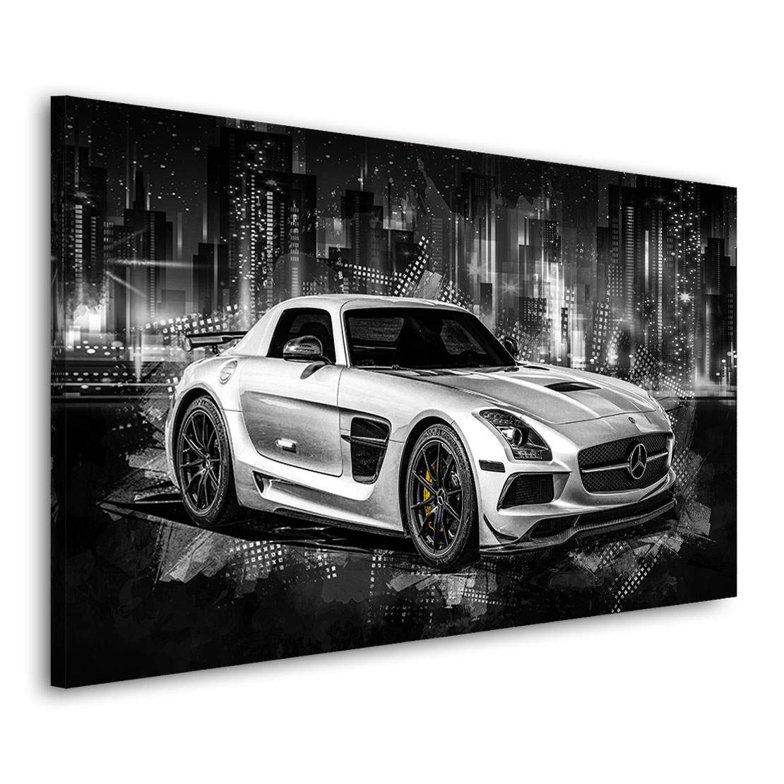 Auto Leinwandbild Mercedes SLS AMG City Style