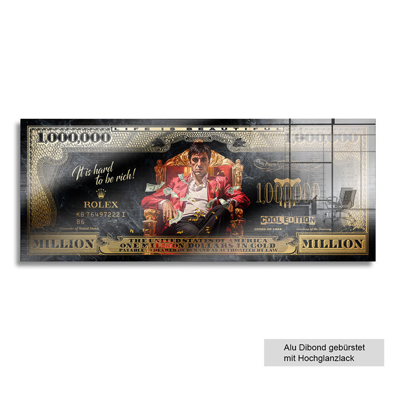 Wandbild Scaface One Million Dollar Gold Style
