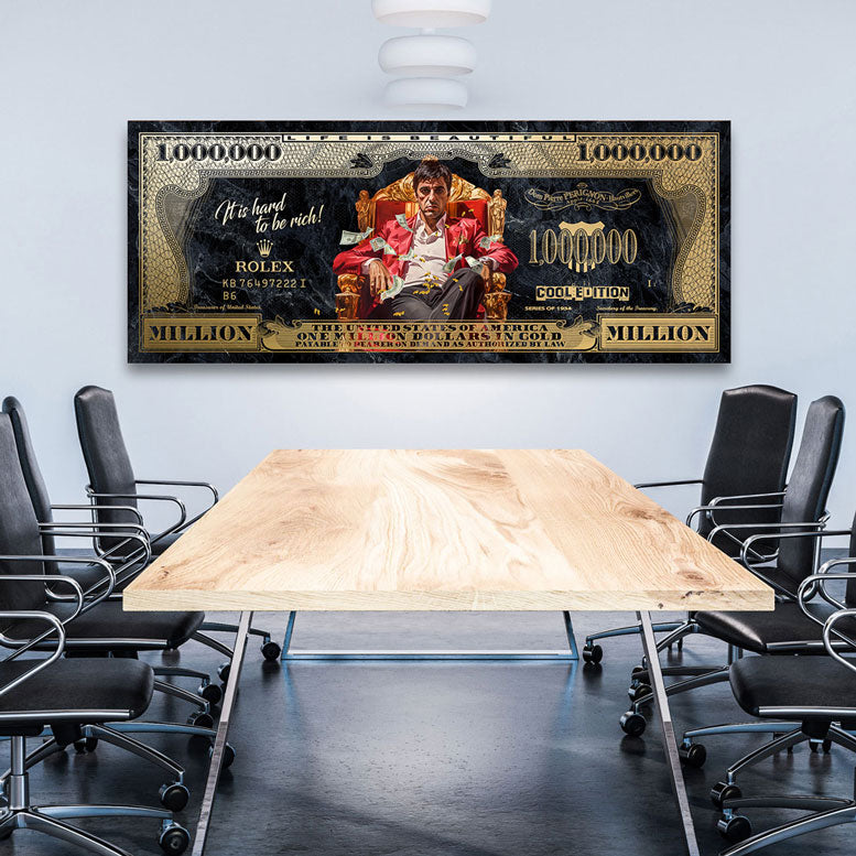 Wandbild Scaface One Million Dollar Gold Style