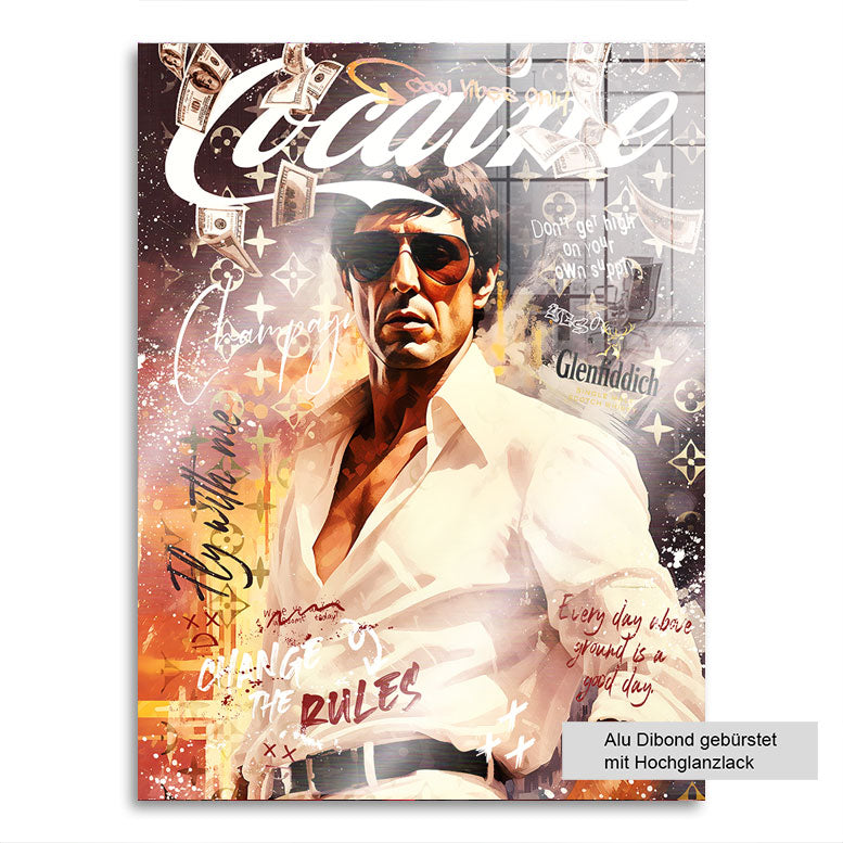 Pop Art Wandbild Scarface Cocaine