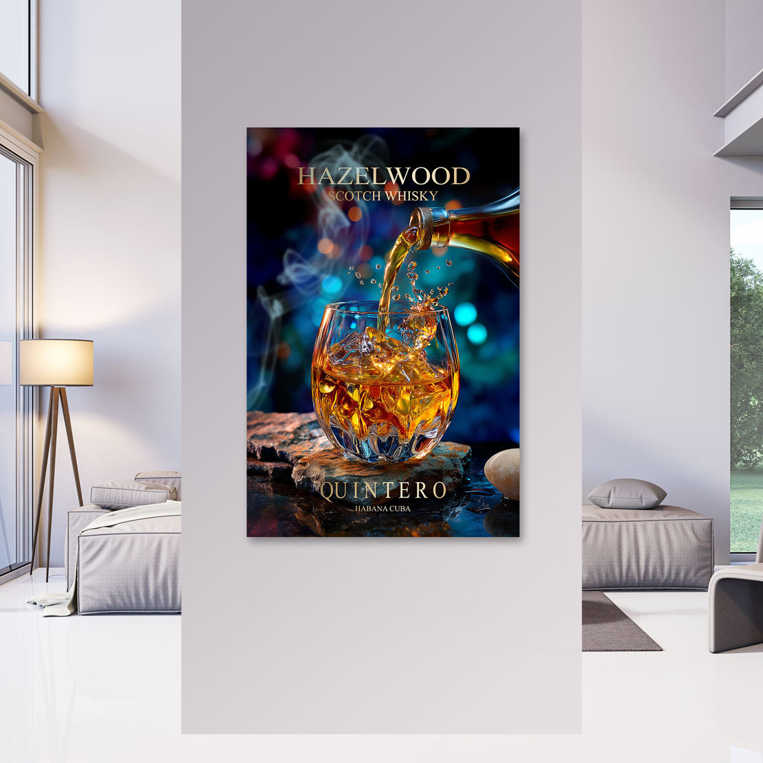 Amber Elegance Whisky Art Wandbild