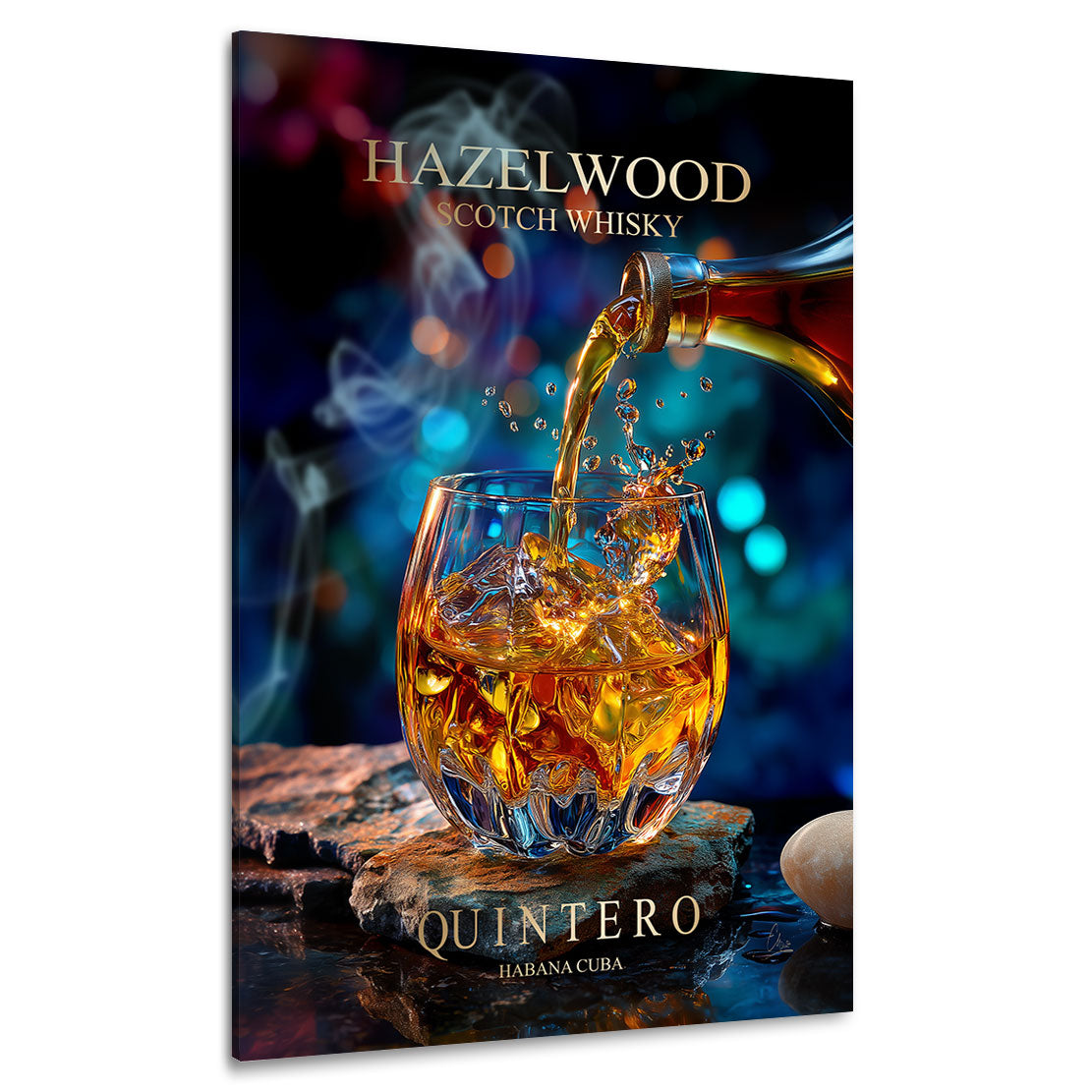 Amber Elegance Whisky Art Wandbild