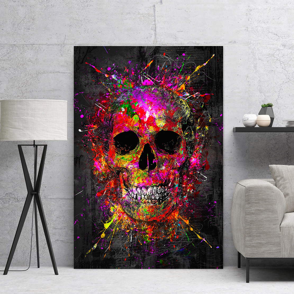 Leinwandbild Totenkopf Abstrakt