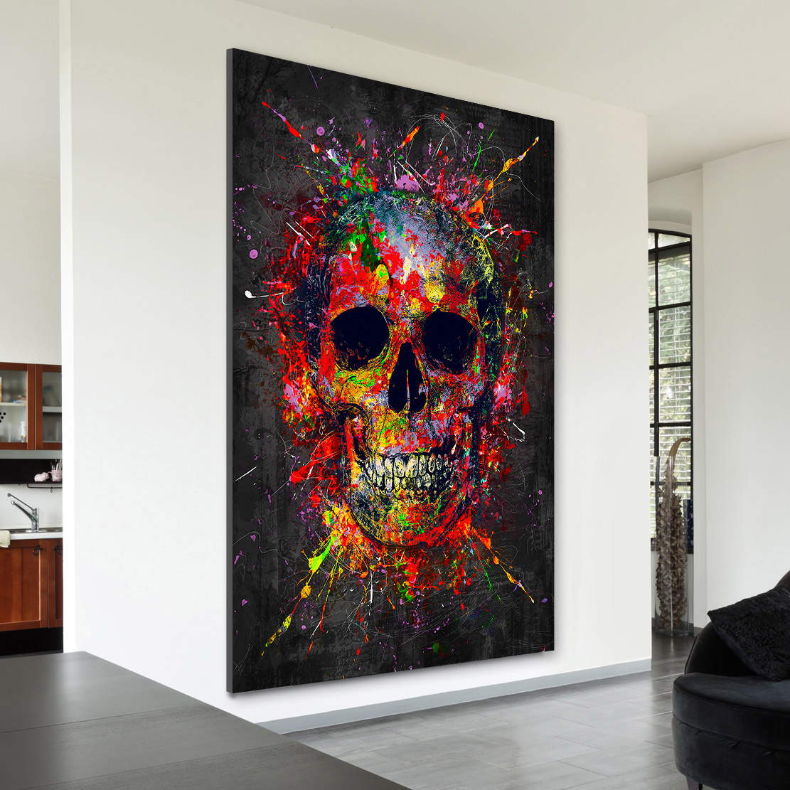 Leinwandbild Totenkopf Color Style