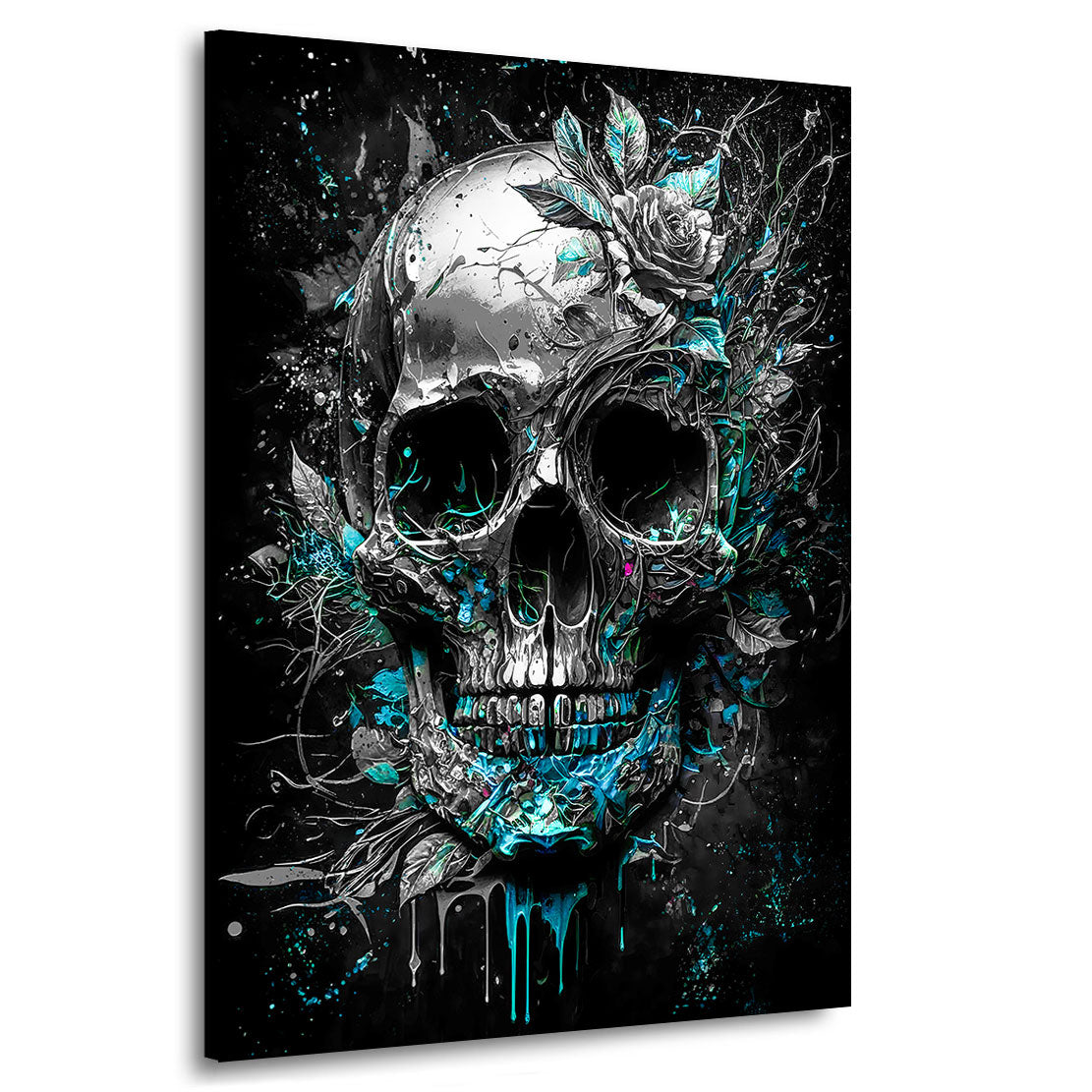 Leinwandbild Totenkopf Silver Style