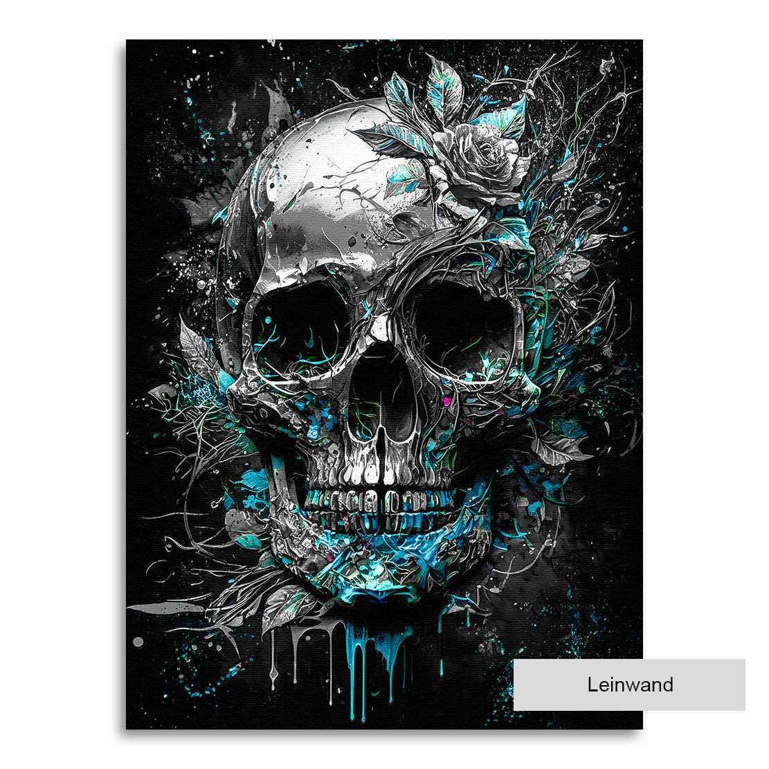 Leinwandbild Totenkopf Silver Style