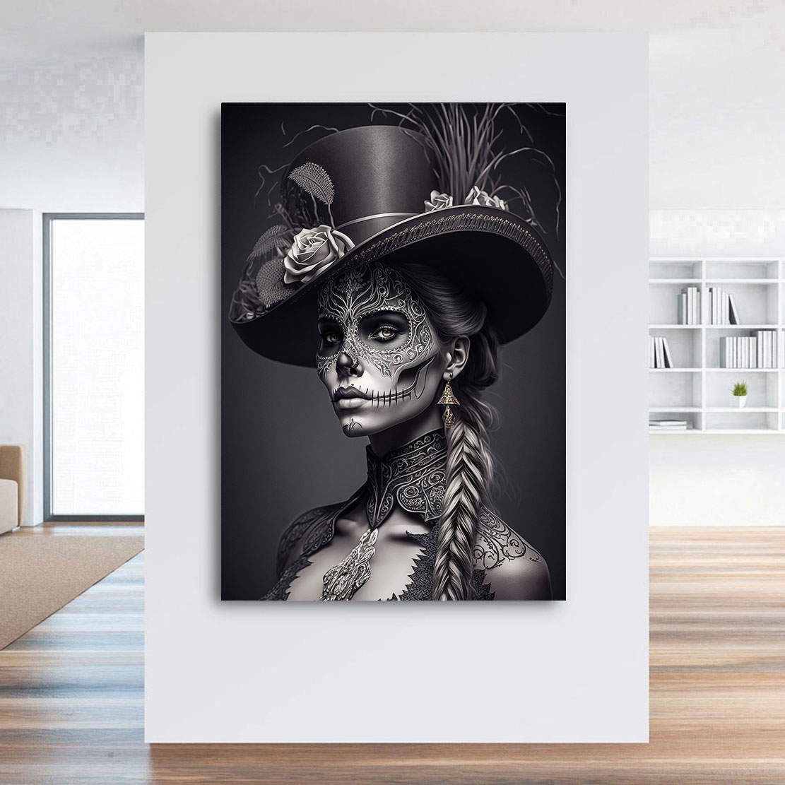 Leinwandbild La Catrina Dark Style