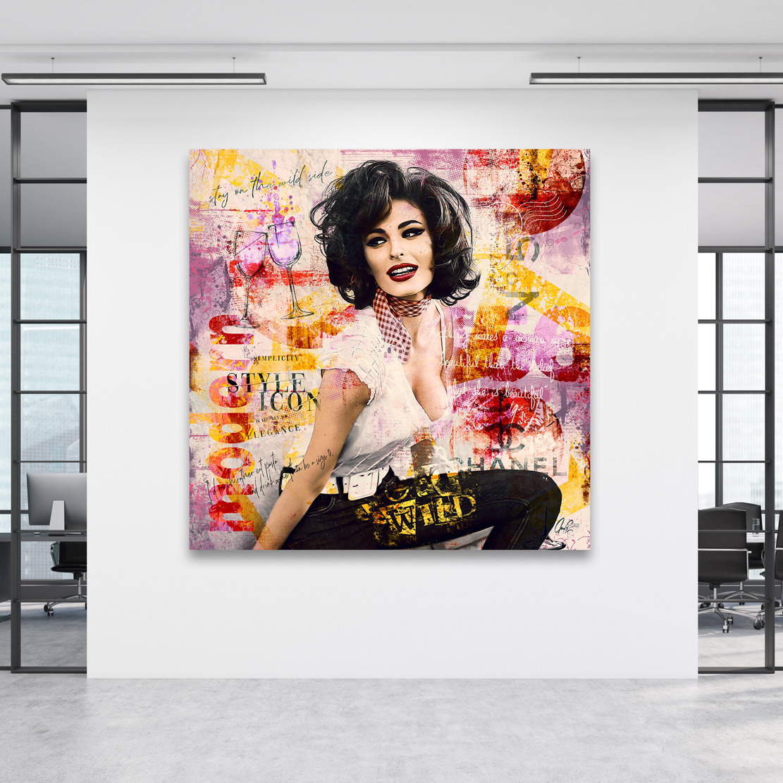 Wandbild Leinwandbild Sophia Loren Pink Style