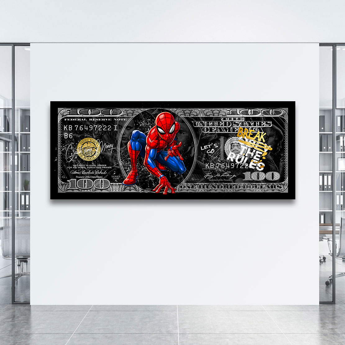 Leinwandbild Spiderman Dollar Brake the Rules