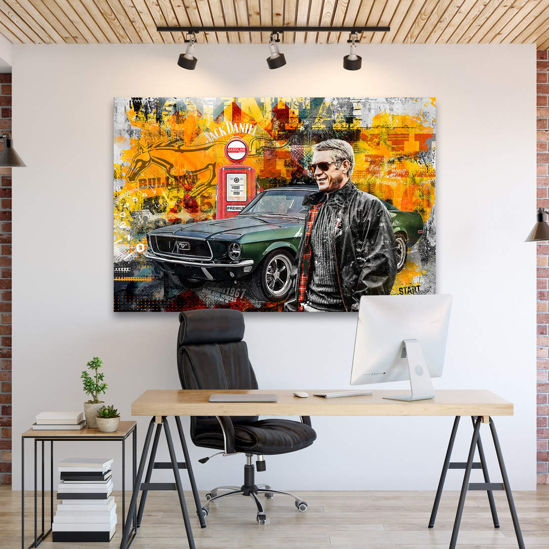 Leinwandbild Steve McQueen Bullitt Pop Art