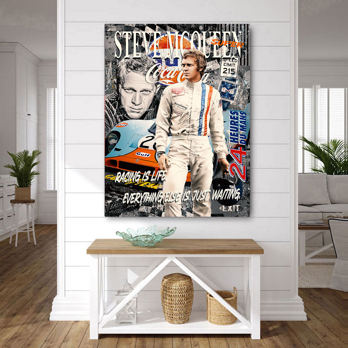 Pop Art Wandbild Steve McQueen Porsche 917 Style