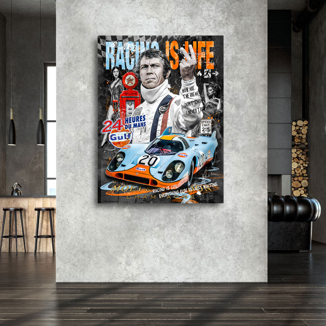 Pop Art Wandbild Steve McQueen Le Mans