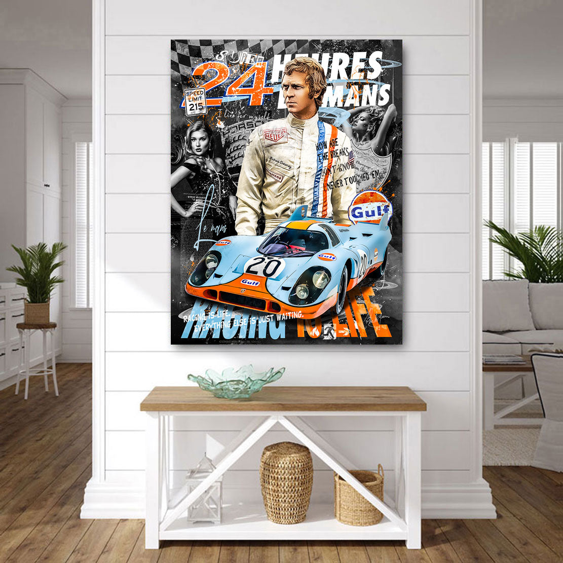 Pop Art Wandbild Steve McQueen Le Mans Porsche