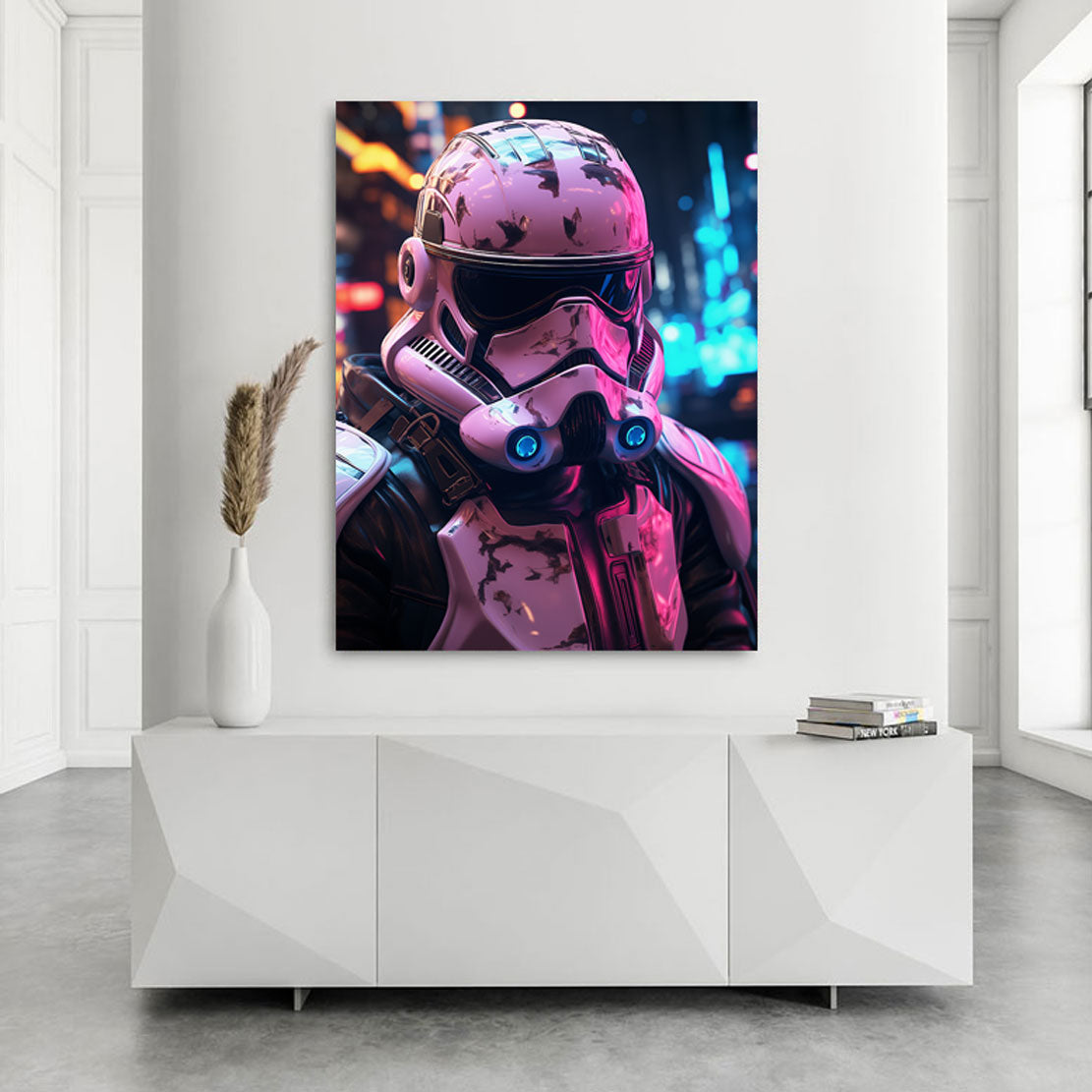 Wandbild Stormtrooper Neon City