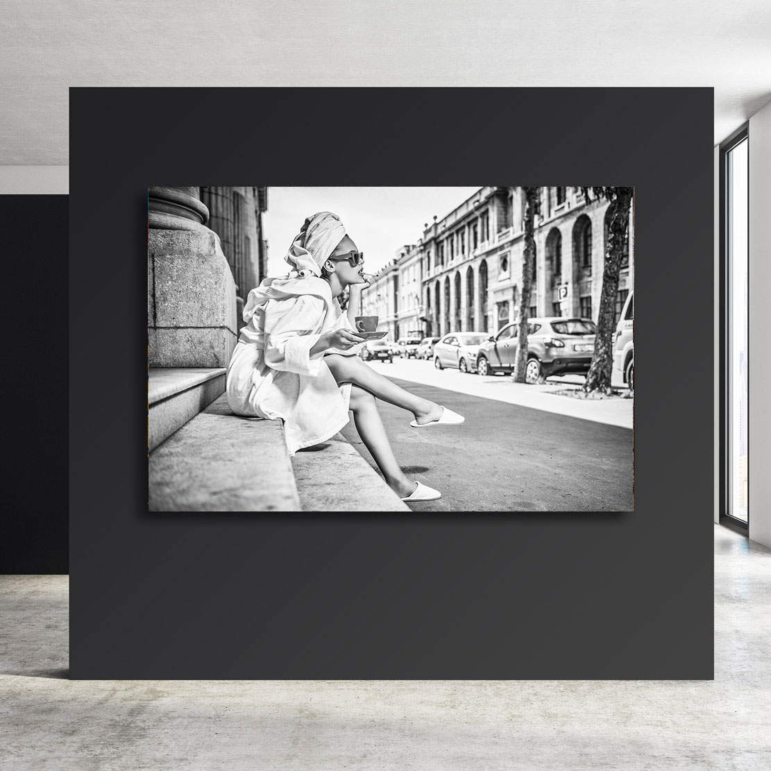 Wandbild Leinwandbild Coffee in the Street
