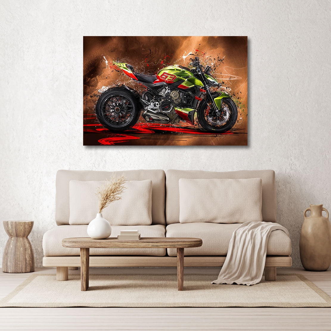 Motorrad Wandbild Ducati Steetfighter Lambo Style