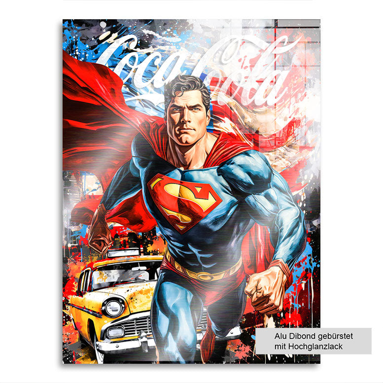 Pop Art Wandbild Superman Coke Style