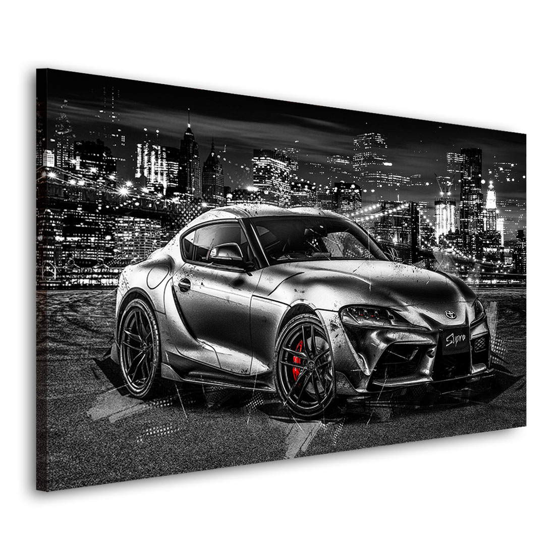 Auto Wandbild Leinwandbild Toyota Supra Black Style