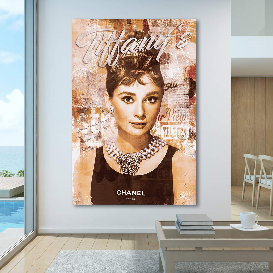 Wandbild Audrey Hepburn Tiffany Vintage