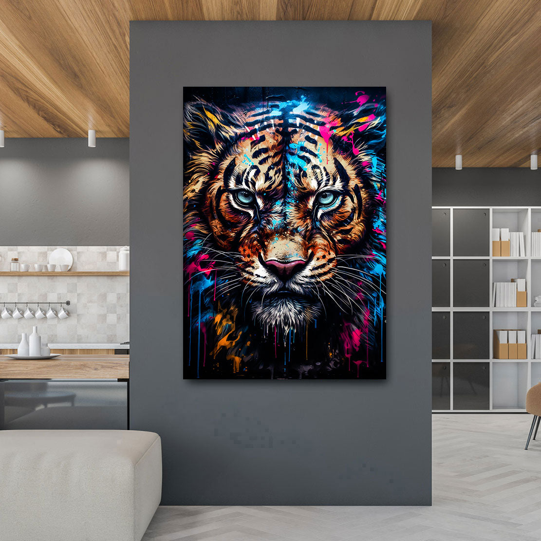 Tier Wandbild Tiger Abstrakt