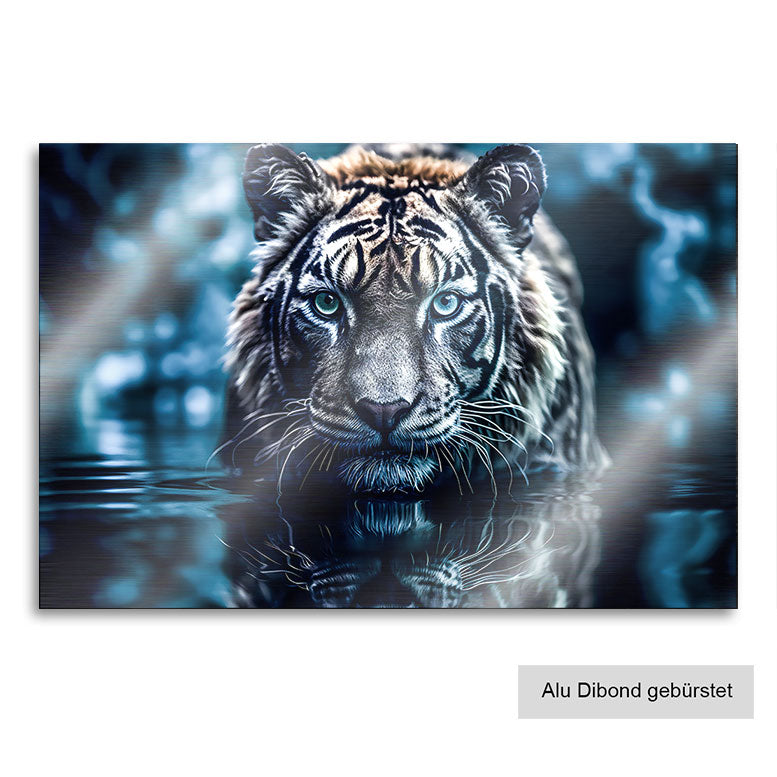 Tier Wandbild Tiger im Wasser