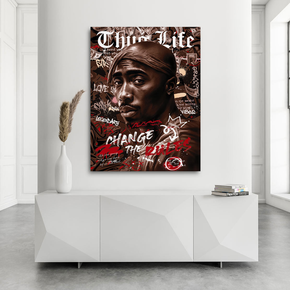 Lifestyle Leinwandbild Tupac Thug Live Retro Style