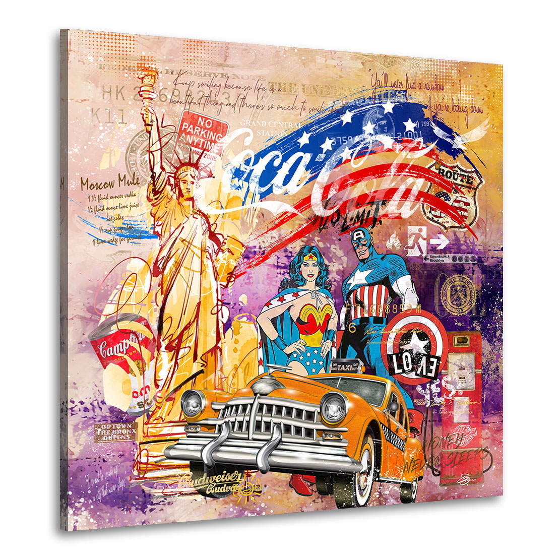 Leinwandbild Amerika im Pop Art Stil