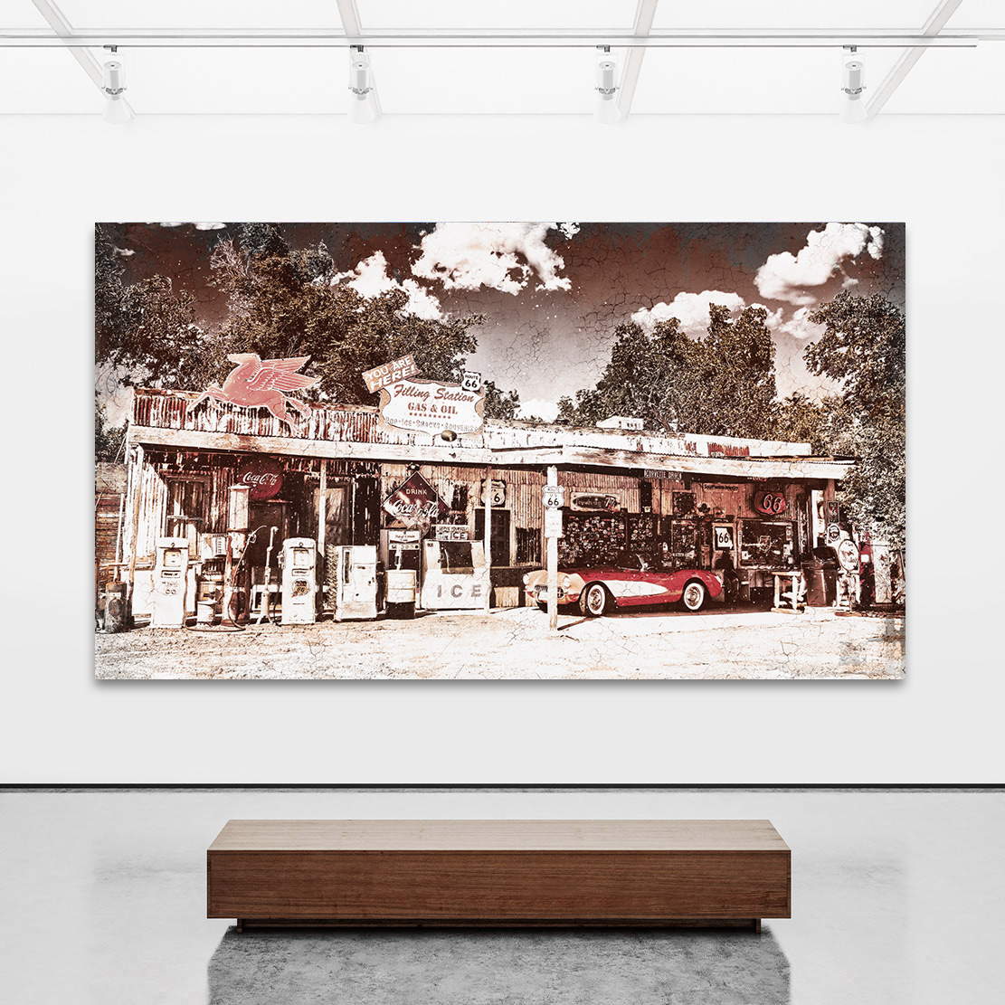 Leinwandbild Route 66 Filling Station Retro