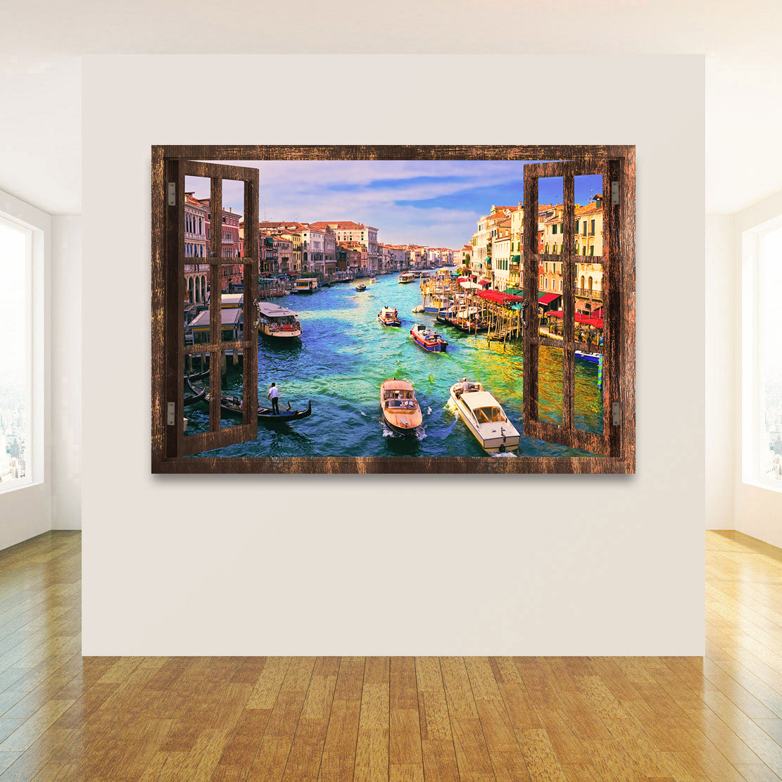 Wandbild Leinwandbild Venedig Fensterblick