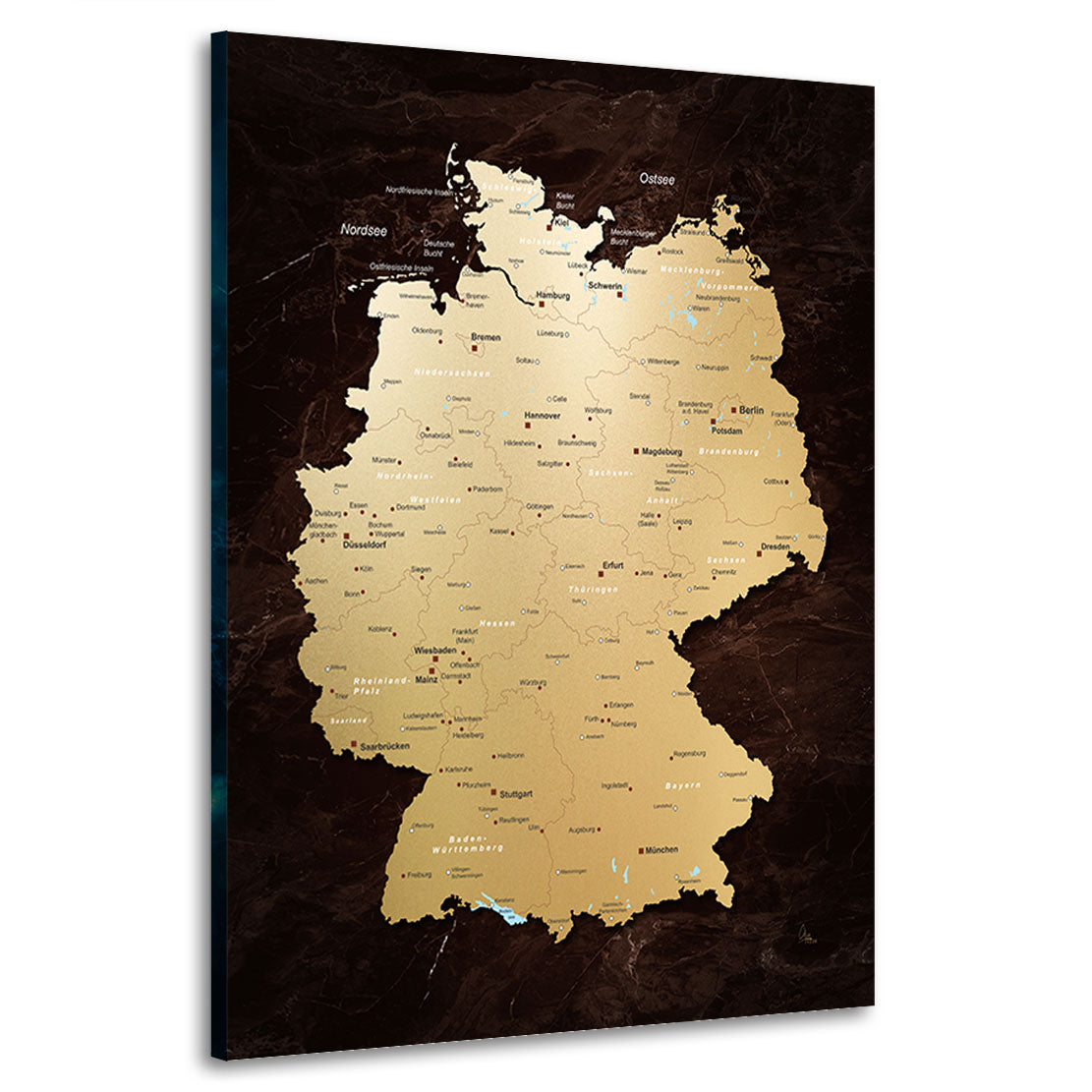 Deutschland Karte Retro Style Wandbild