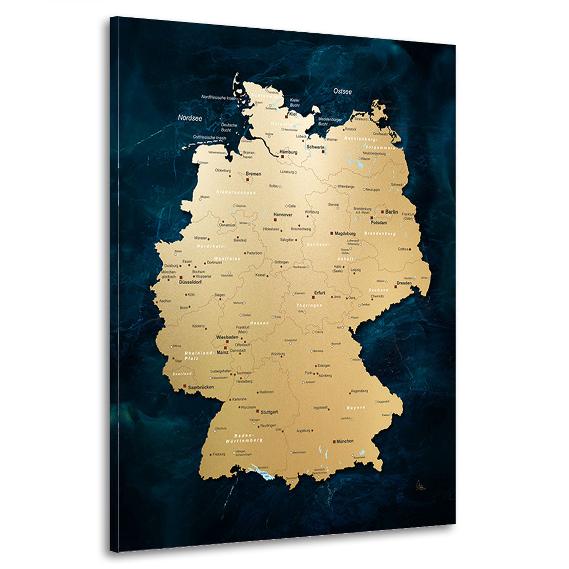 Deutschland Karte Ocean Style Wandbild