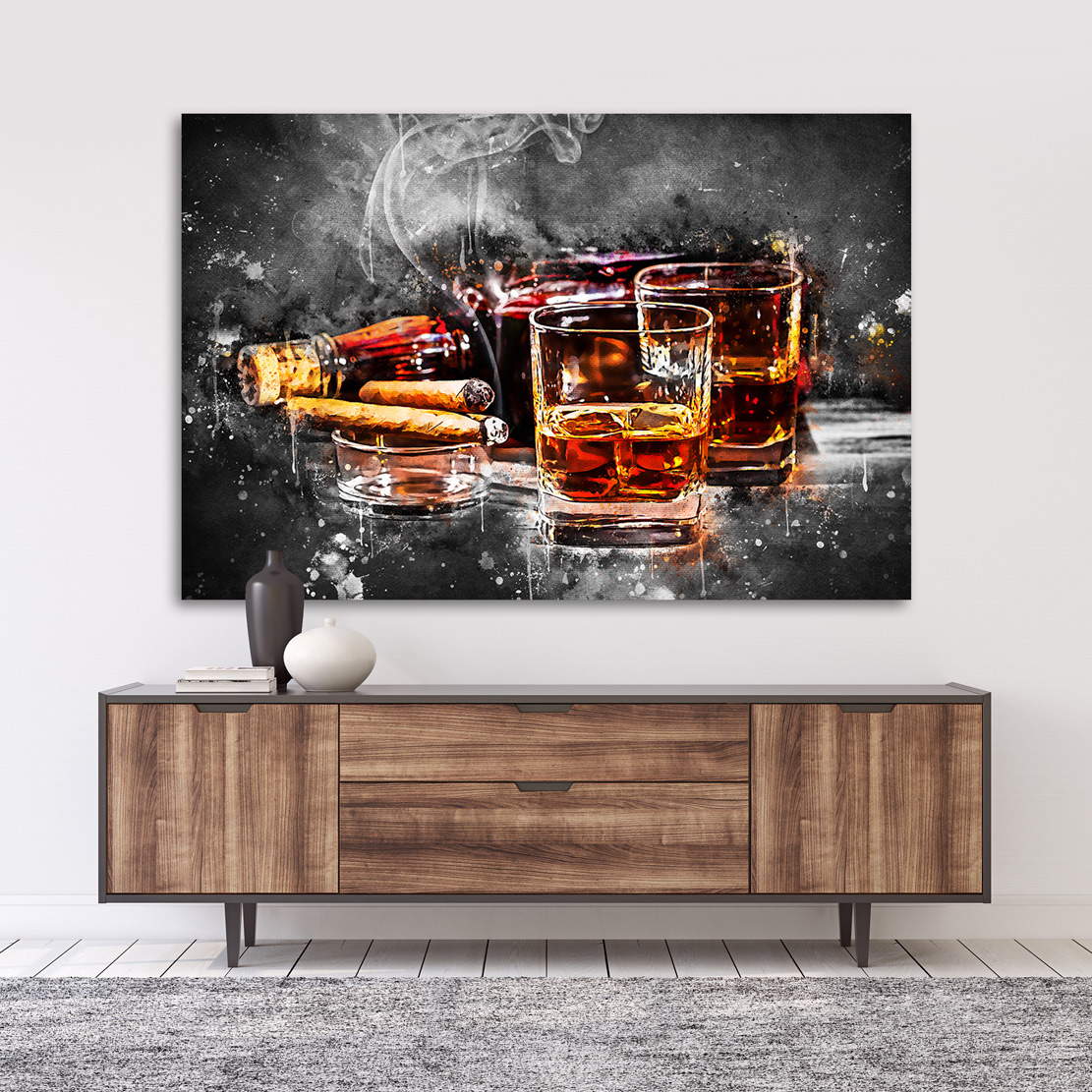 Leinwandbild Whiskey Abstrakt Paint