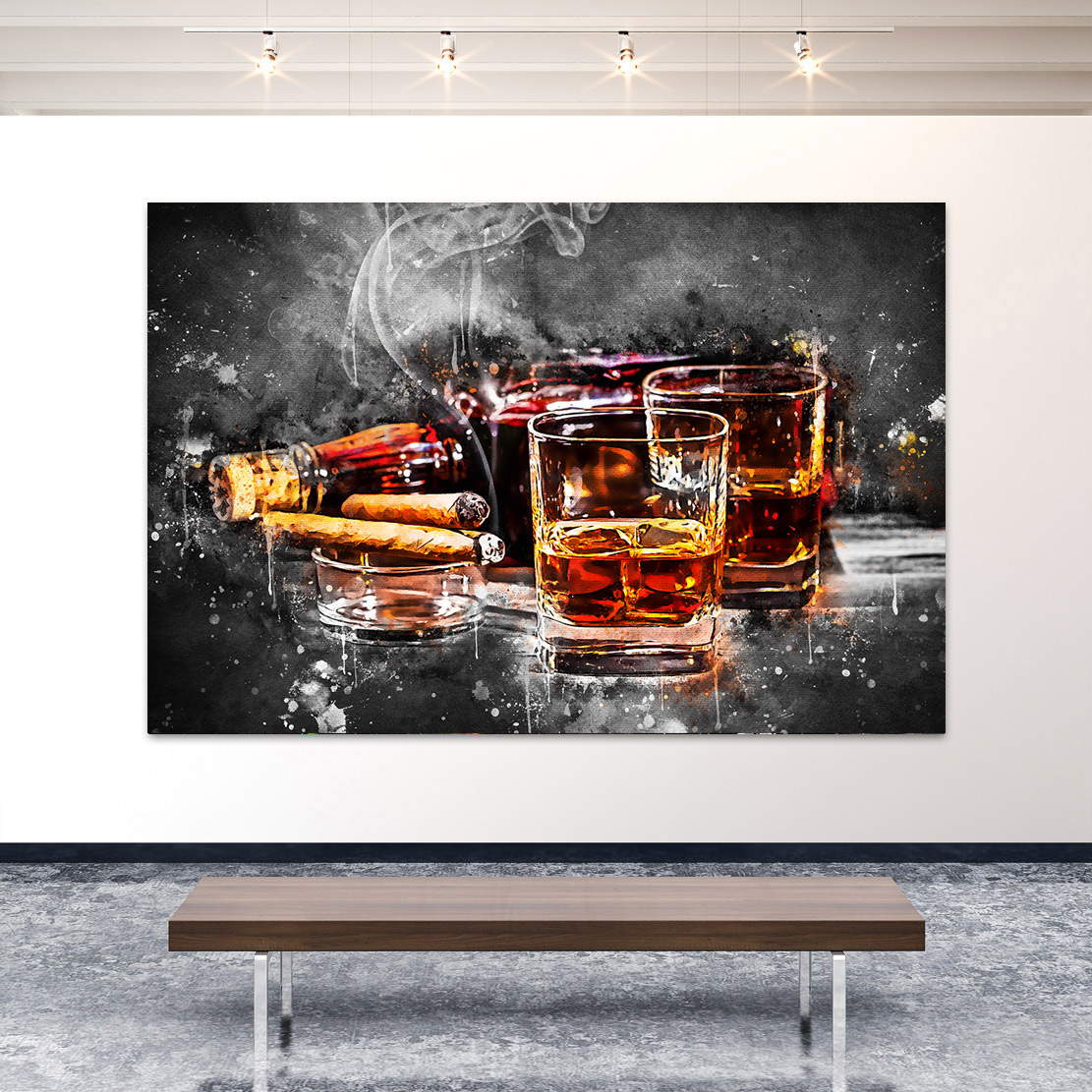 Leinwandbild Whiskey Abstrakt Paint