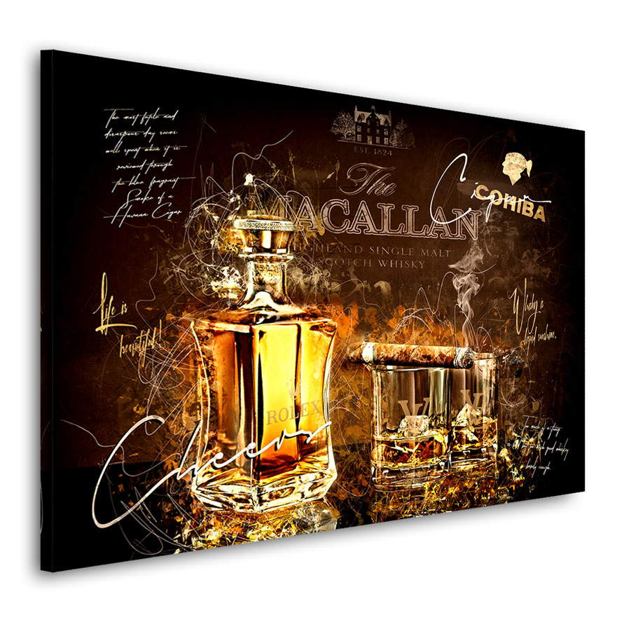 Leinwandbild Whiskey Pop Art Style