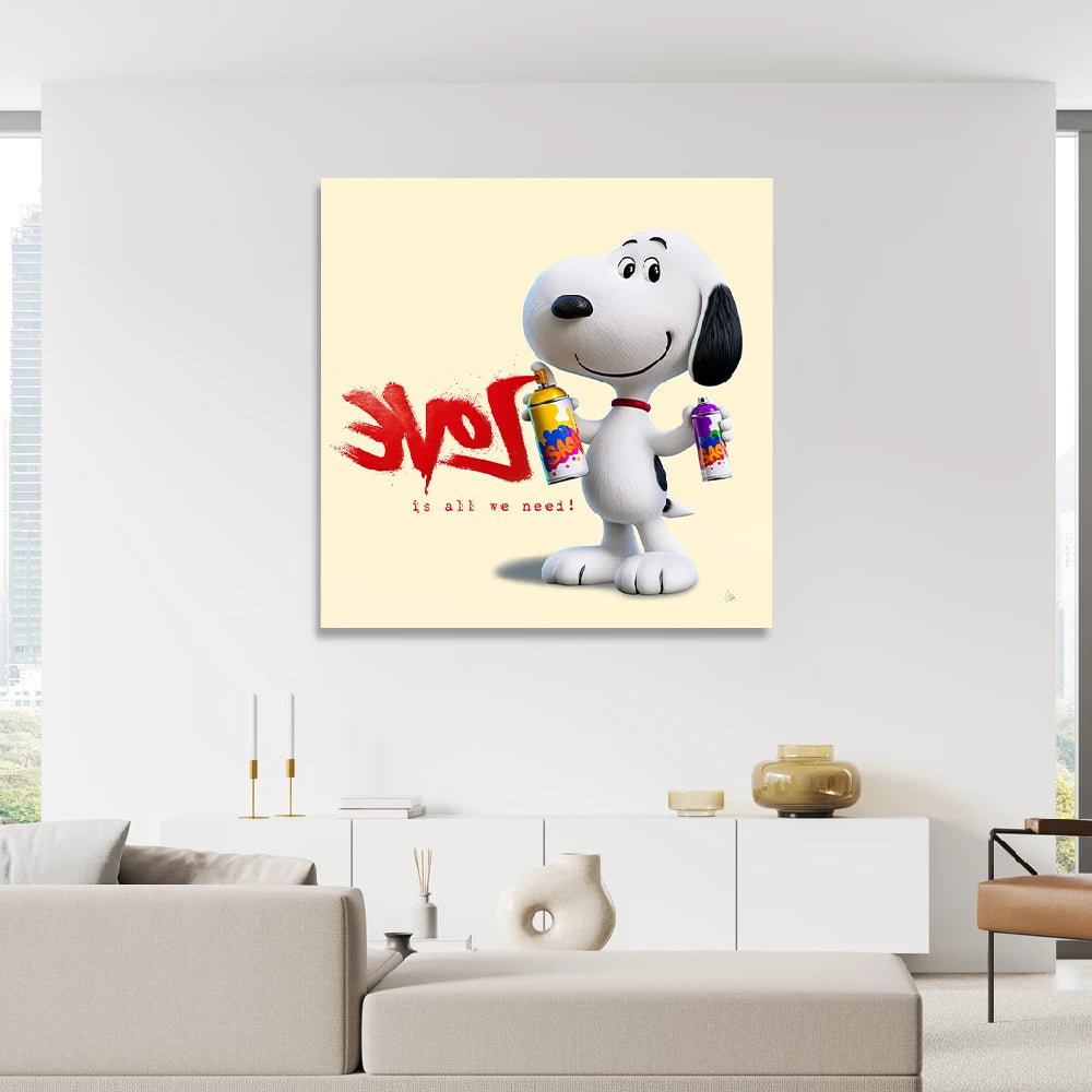 Snoopy Love Graffiti Wandbild