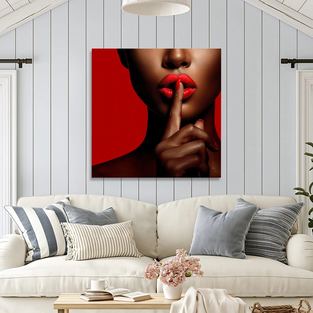 Rote Lippen Wandbild