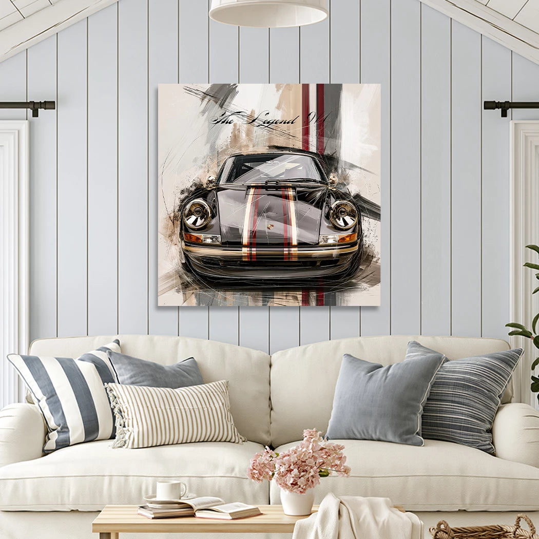 Porsche Blackline Wandbild