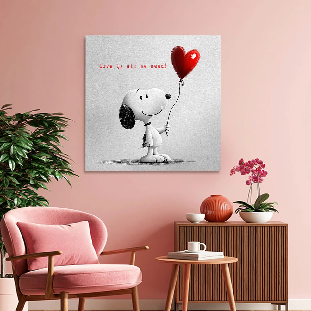 Snoopy Love Wandbild