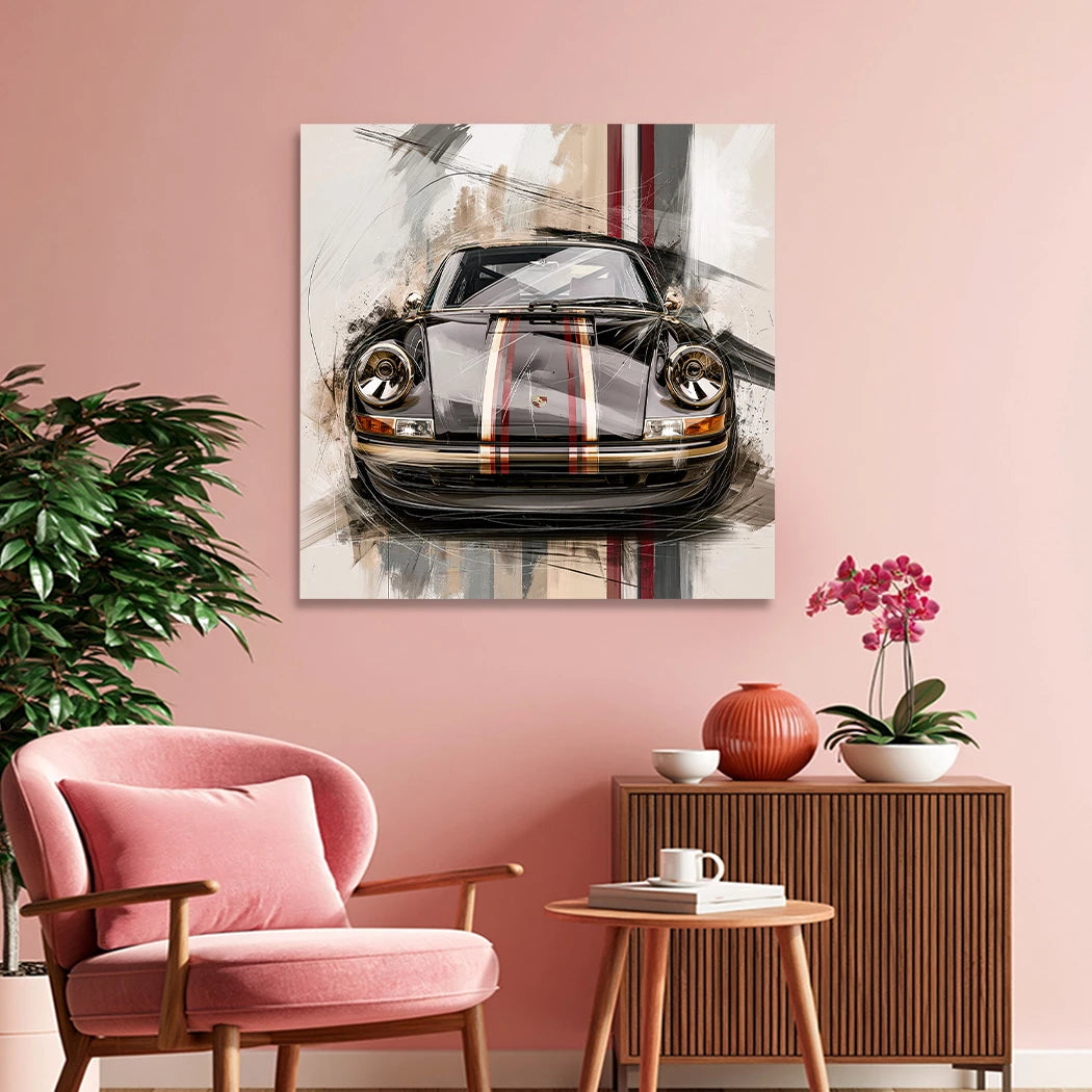 Porsche Black Art Wandbild