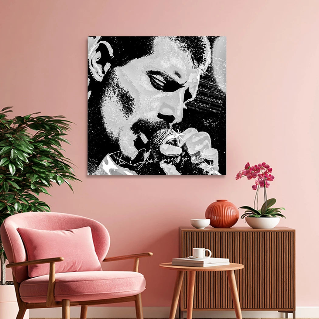 Freddie Mercury Live Wandbild