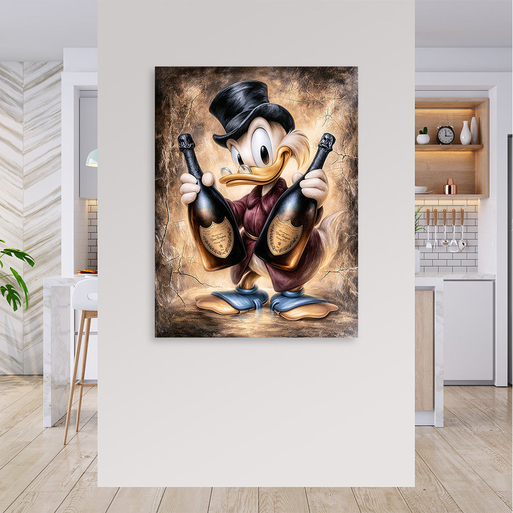 Dagobert Duck Feierlaune Wandbild