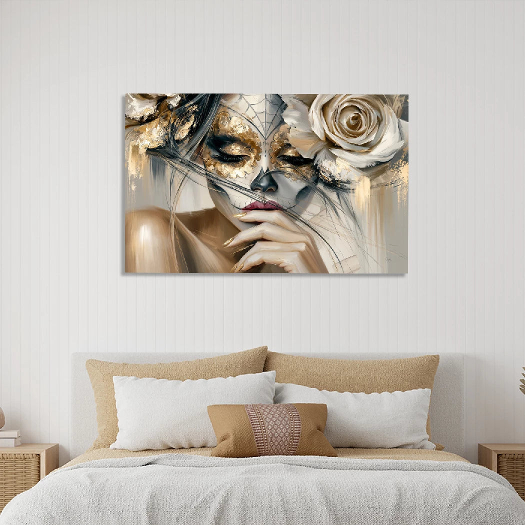 La Catrina Rosengold Wandbild