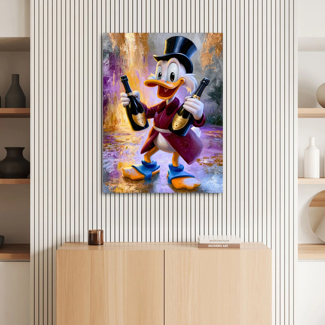 Dagobert Duck Champagnerlaune Wandbild